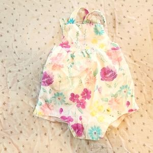 Cross back ruffle butt romper